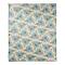 White Throw Blanket with Blue Floral Pattern